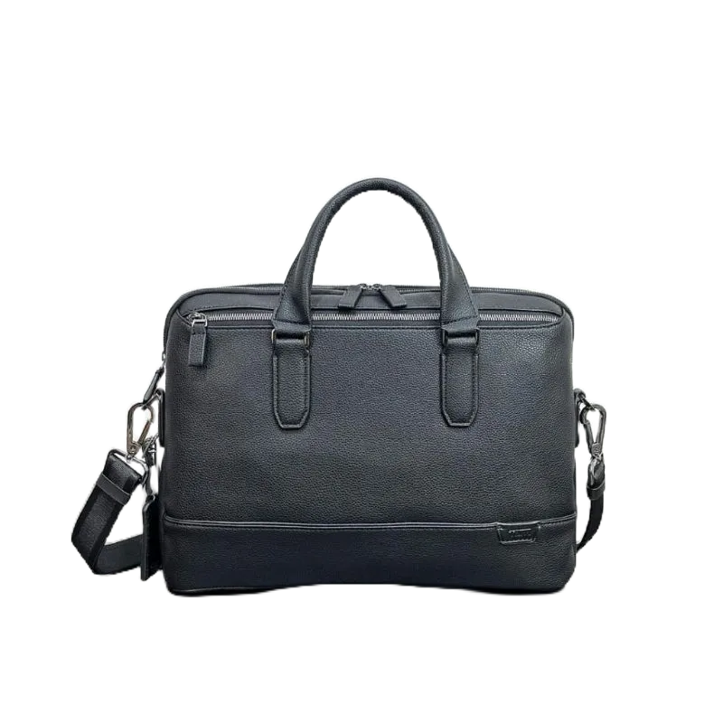 Tas tumi Laptop SSycamore Laptop Cover Carrier With Shoulder Strap Free Embos Kulit Hitam Leather Black Bahu Kerja Crossbody Slingbag Sling Office