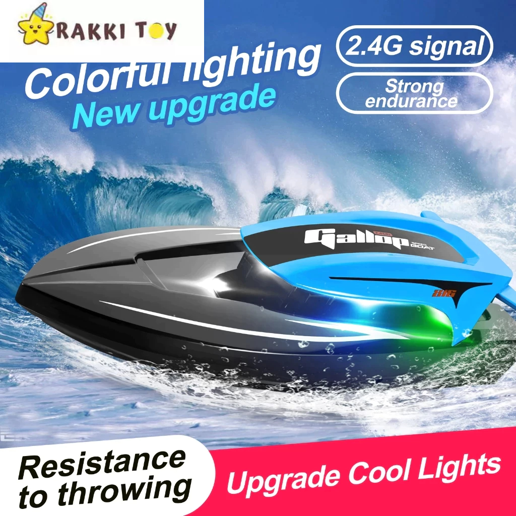 Jual Mainan Perahu Remote Control Speedboat 2.4 GHz 20km/h Dengan Lampu ...