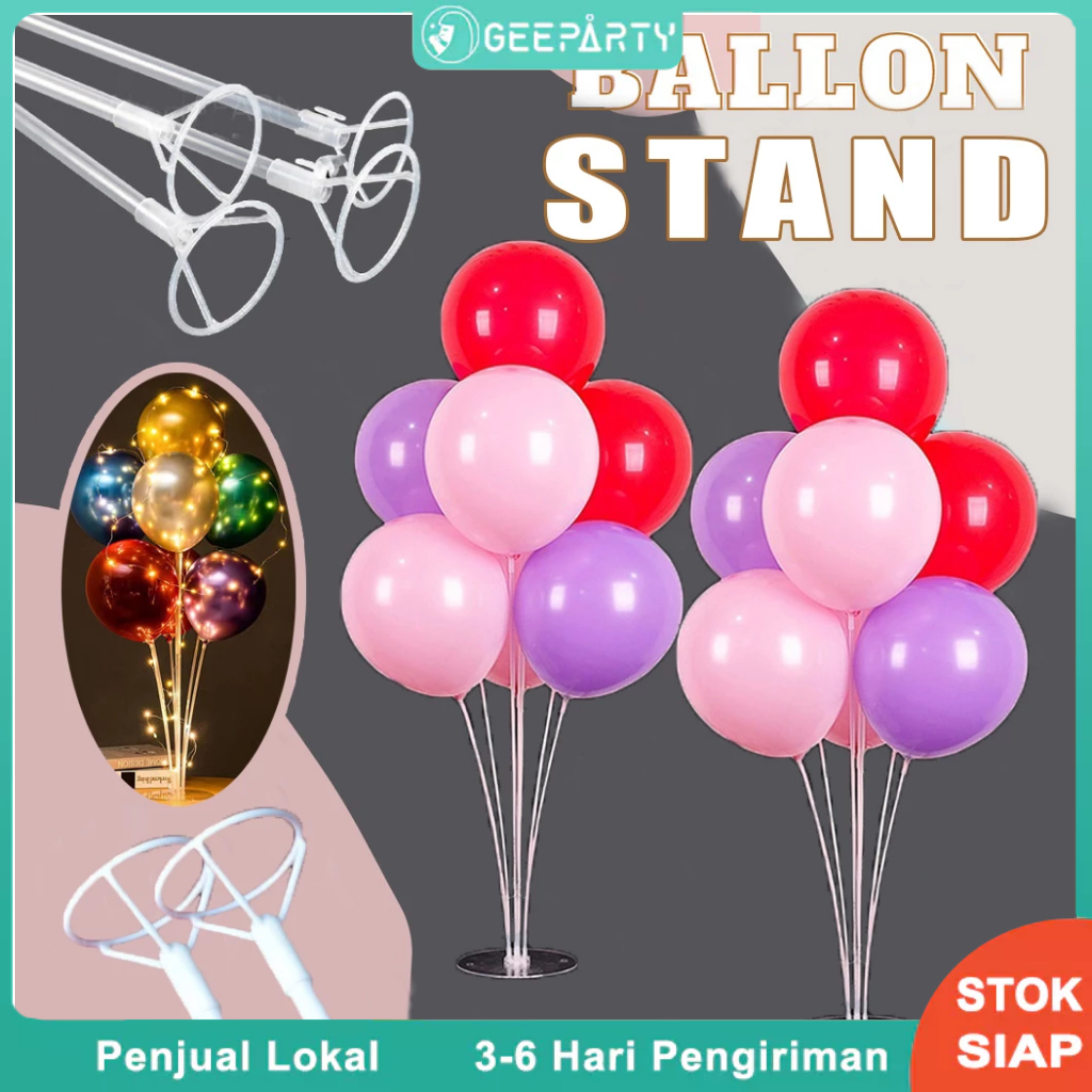 71cm Stick Cup Standing Balon Holder 7 in 1 Bentuk Pohon Untuk Dekorasi Pesta Ulang Tahun