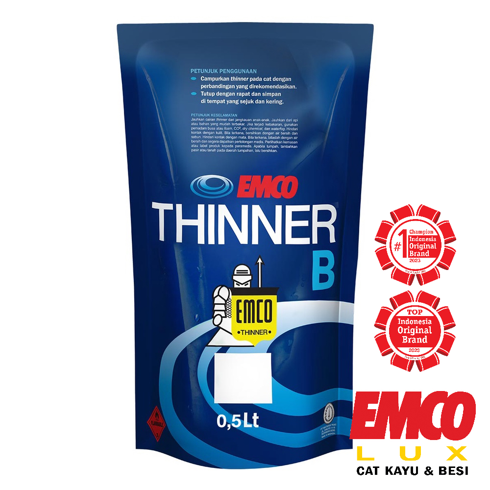 Jual EMCO Thinner B 0,5 Liter 500ml Untuk Cat Kayu Besi Thiner Tinner ...