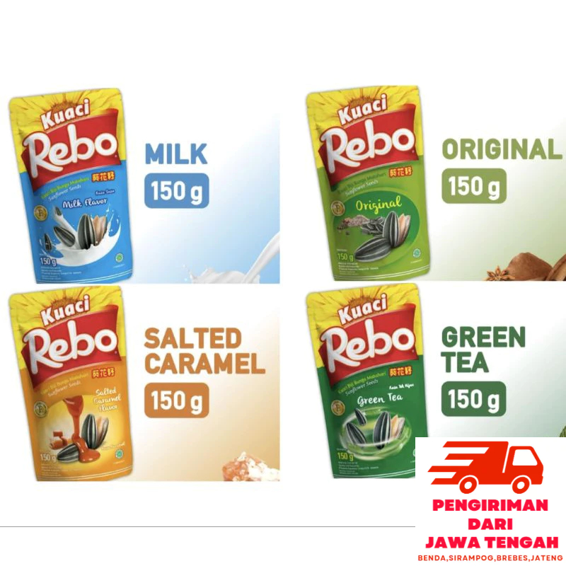 Jual Rebo Kuaci 150 gram Rasa Green Tea, Caramel, Original dan Milk ...