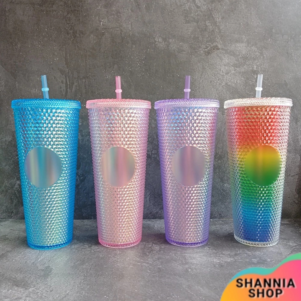 Jual KJ525 Tumbler Venti Diamond Blink Glitter Studded Bling Cup