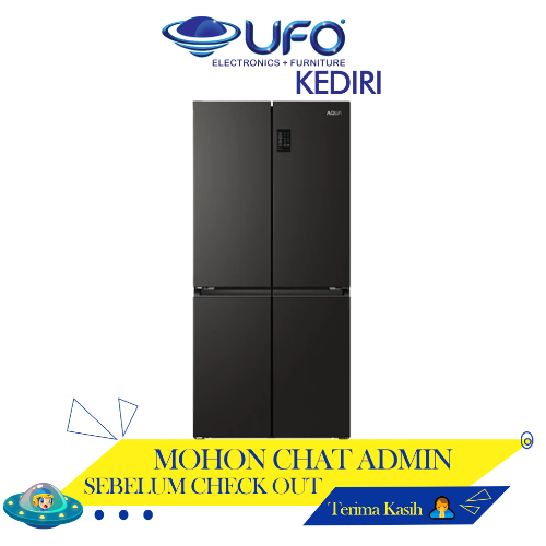 Jual Kulkas Aqua AQRIM545AMGB Lemari Es 4 Pintu Side By Side Multidoor Kapasitas 476 Liter AQR