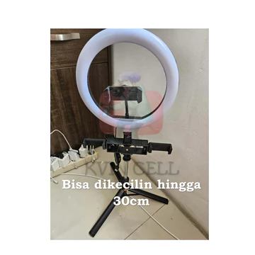 Paket Lampu Ring Light 26cm 33cm Live Dan Tripod Tongsis 1 7 Meter Free 3 Holder Hp Live Studio