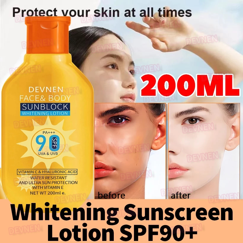 Jual Devnen Glowing Up Sunscreen Lotion Whitening Sunblock Cream Spf90 Pa Wajah Dan Badan 0381