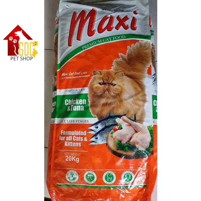 Jual Ekspedisi Maxi Cat 20 Kg Makanan Kucing Maxi Cat Chicken & Tuna ...