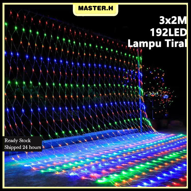 Jual COD Lampu Tumblr Lampu Natal Tirai Panjang Dekorasi Natal 3mx2M