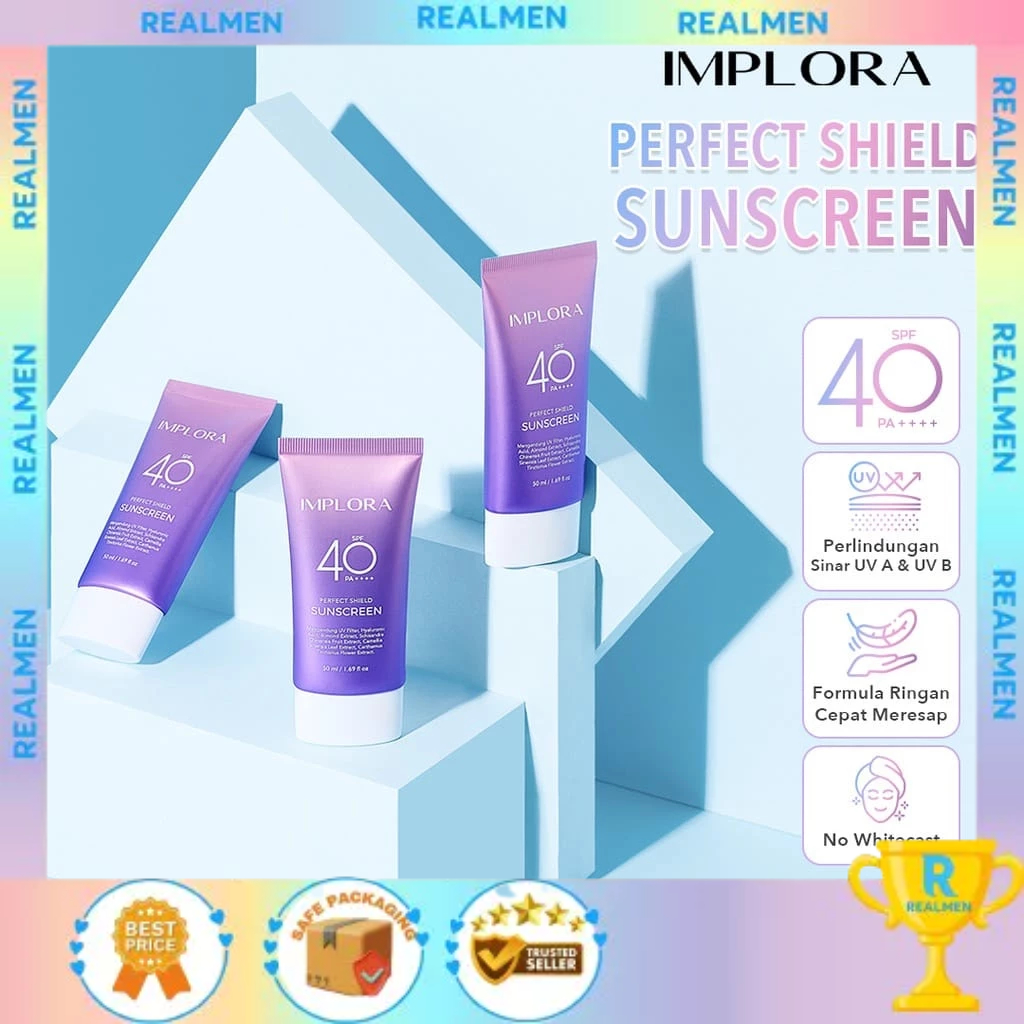 Jual IMPLORA PERFECT SHIELD SUNSCREEN SPF40 PA++++ 50ml / SPF 30 / SPF ...