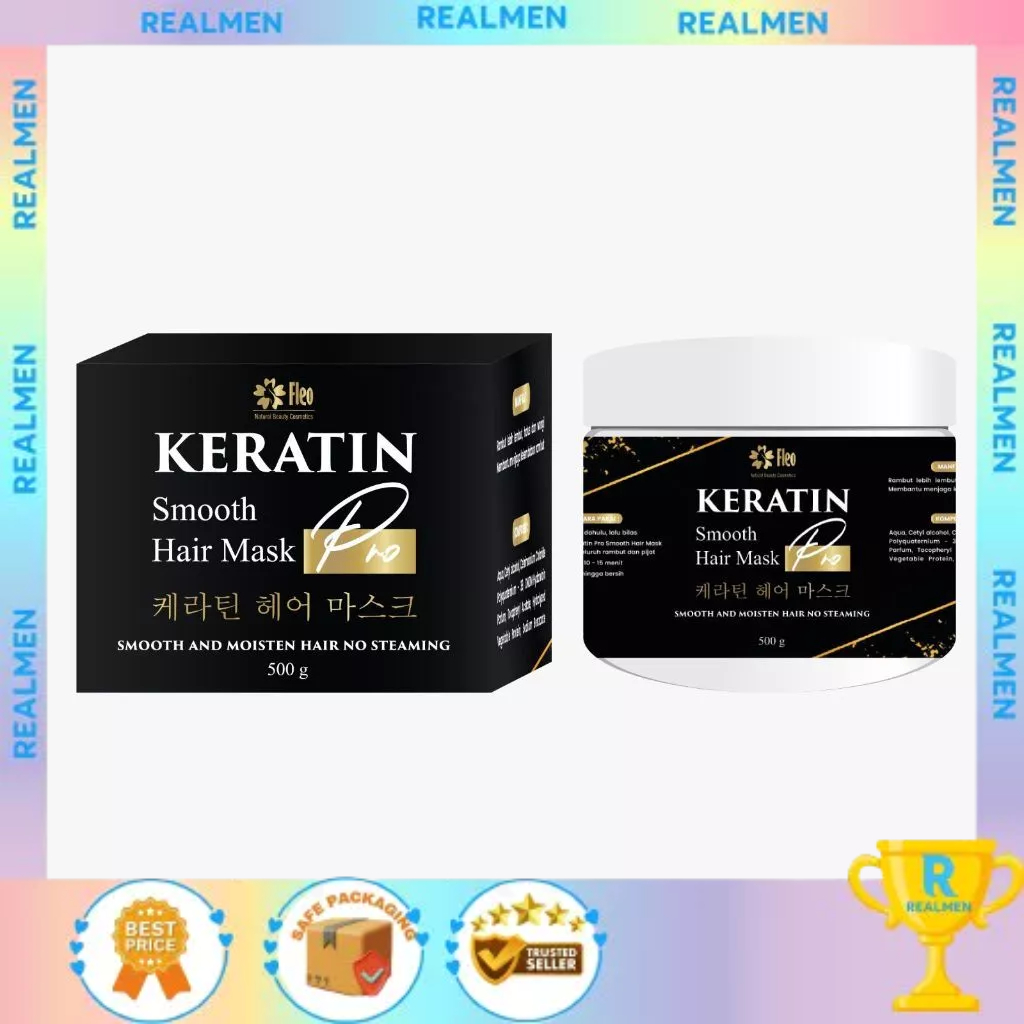 Jual BPOM Fleo Hair Mask Smoothing Masker Keratin 500gr Treathment ...