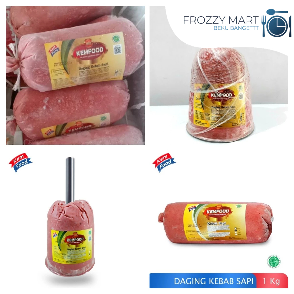 Jual KEMFOOD Daging Kebab Sapi 1kg / Pack 2kg / Tiang 2kg | Irisan ...