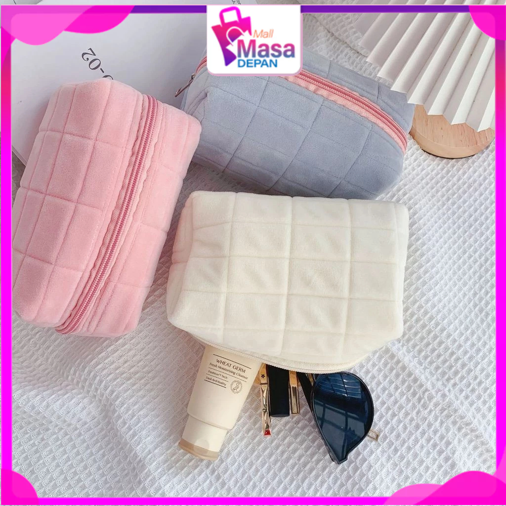 Jual MMD Pouch Kosmetik Lucu Warna Macaroon Kotak Pensil Sleting Velvet ...