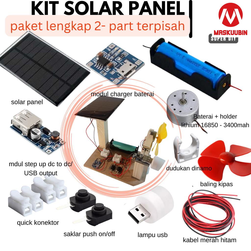 Jual DIY Kit Edukasi PLTS Mini Pembangkit Listrik Tenaga Matahari Panel ...
