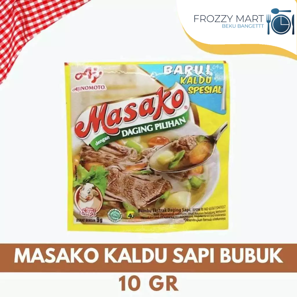 Jual MASAKO Kaldu Sapi Bubuk 10g / Kaldu Ayam Bubuk 9g – Bumbu Masak ...