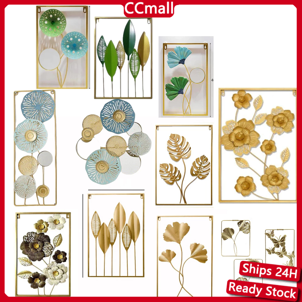 Hiasan dinding wall decor 40*60cm hiasan dinding bunga daun dan hiasan estetik inding besi sofa ruang tamu kreatif modern latar belakang
