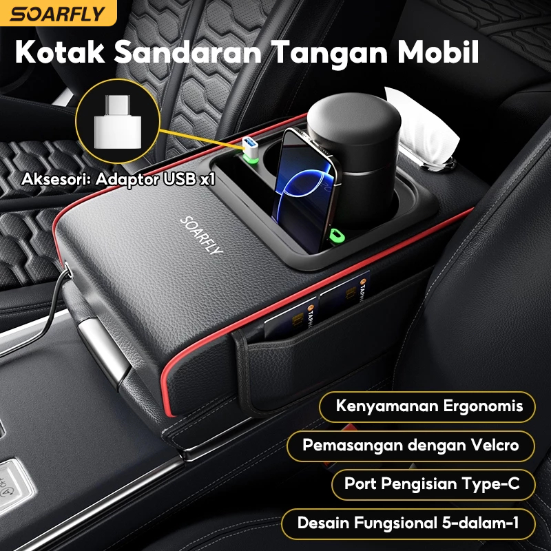Jual SOARFLY Versi Yang Ditingkatkan Armrest Pad Mobil Kotak Dengan ...