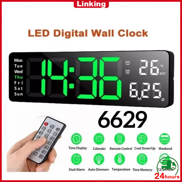 Jual 【13 Inci】 Jam Digital LED Besar Tampilan Jelas Dinding / 6629 Jam ...