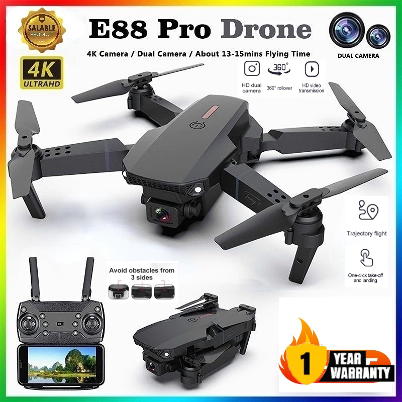 E88 Pro Drone 4k Hd Dual Camera 【COD】Smart Drone E88 Pro 4k HD Camera Shoot