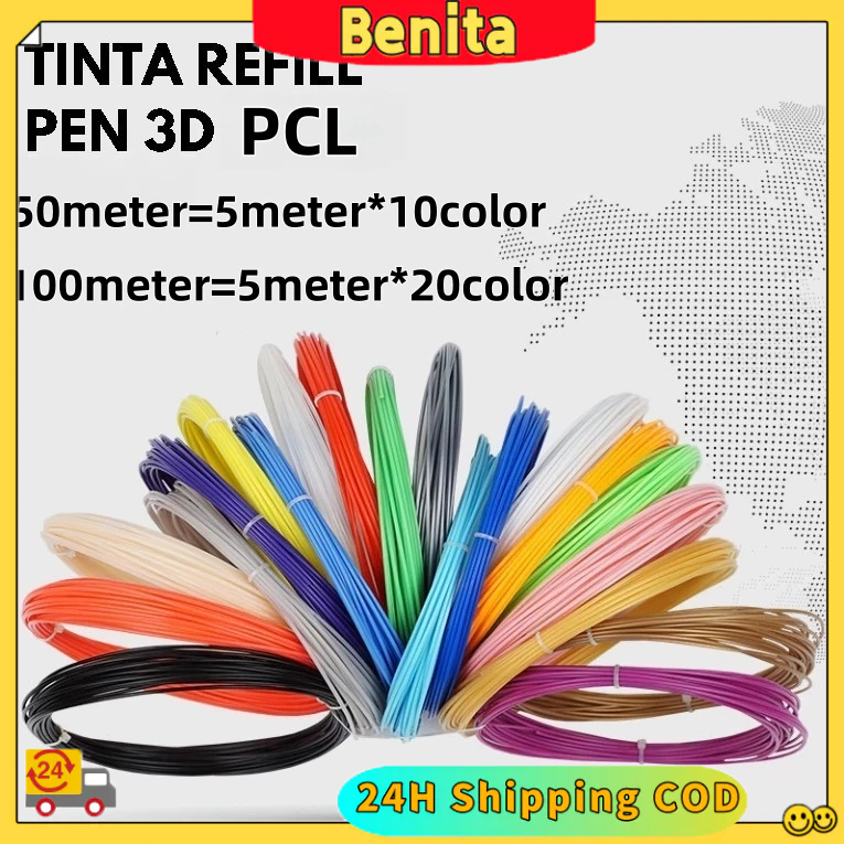 Jual 【 Termurah-COD 】PCL 20 Color 5M PCL Filament Quality 1.75mm ...