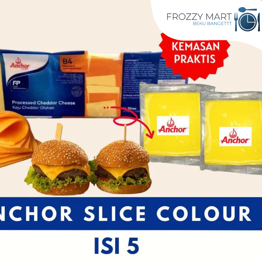 Jual Anchor Slice Cheese Colour Isi 5 Lembar – Keju Lembaran Kuning ...