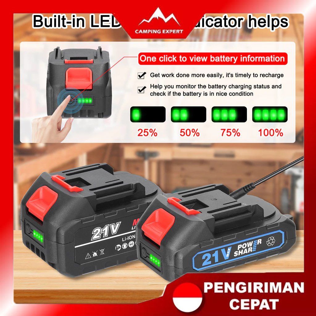 Jual 21V Rechargeable Lithium Battery and Battery Adapter Set Electric ...