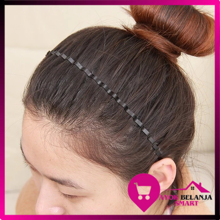 Jual ABS Bando Korea Bentuk Gelombang Zigzag Hitam Polos Bandana ...