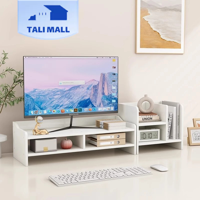Jual Rak Buku Kayu Stand Monitor Kayu Rak Monitor Desktop Rak Monitor ...