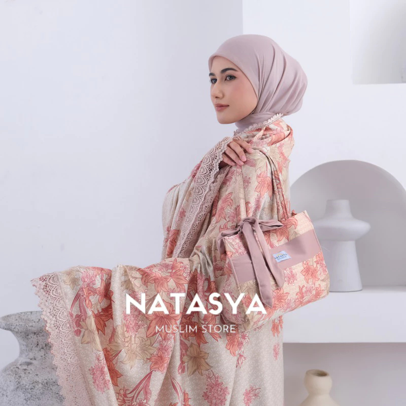 NATASYA - Mukena Dewasa Jumbo Premium Silk Renda Mewah Terbaru Aruni Series