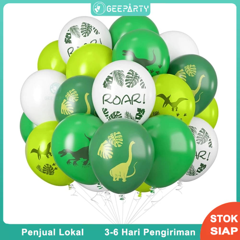 42 Pcs Balon Dinosaurus T-rex Pteranodon Dinosaurus Set Balon Hijau Untuk Dekorasi Pesta Ulang Tahun Anak Laki-laki