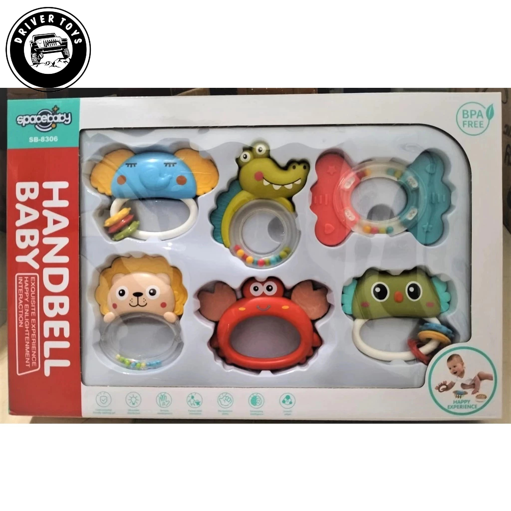 Jual MAINAN BAYI SPACE BABY RATTLE & TEETHER SET OF 6PC SB-8306 ...