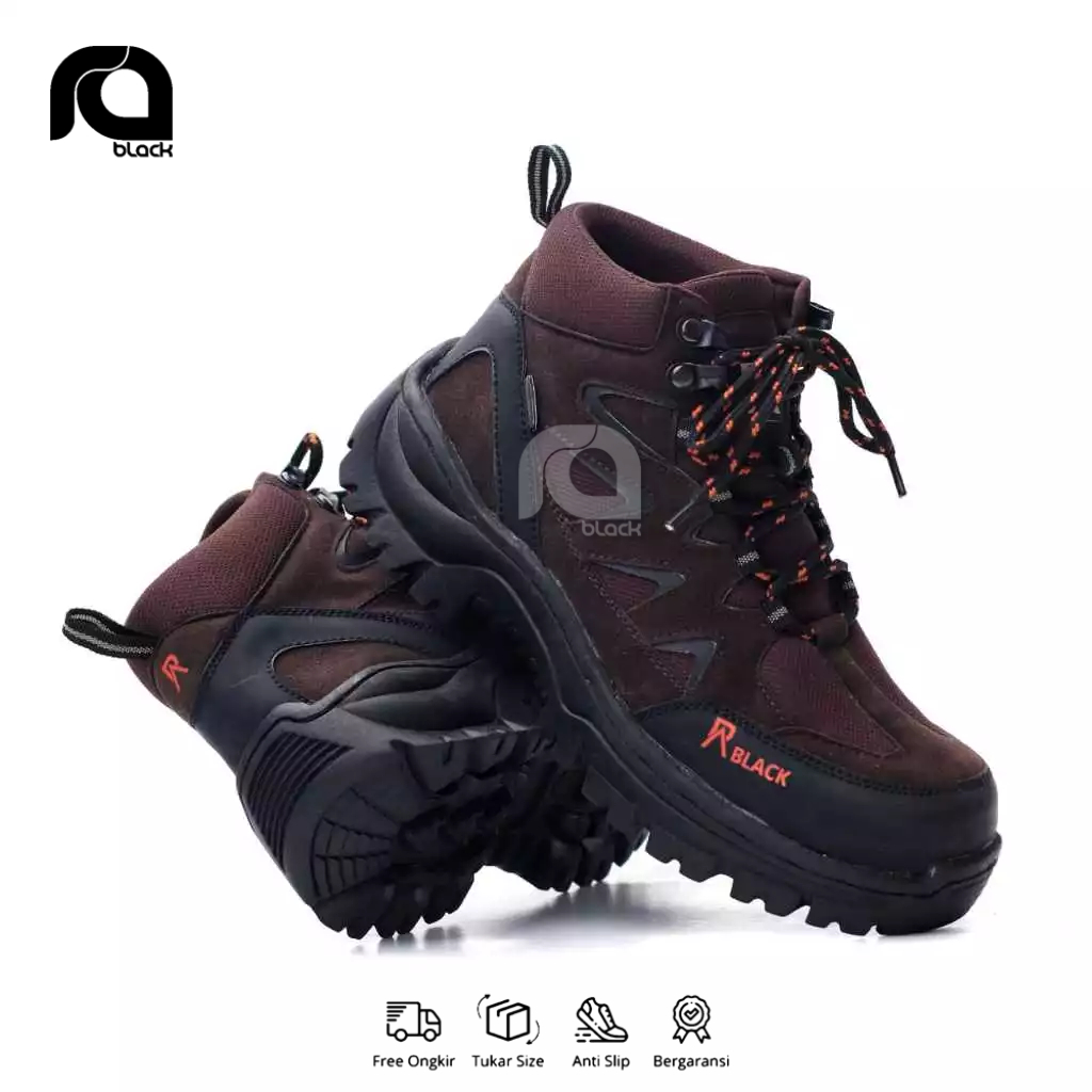 Jual RA BLACK - Sepatu Gunung Hiking Proyek Outdoor - Desain Stylish ...