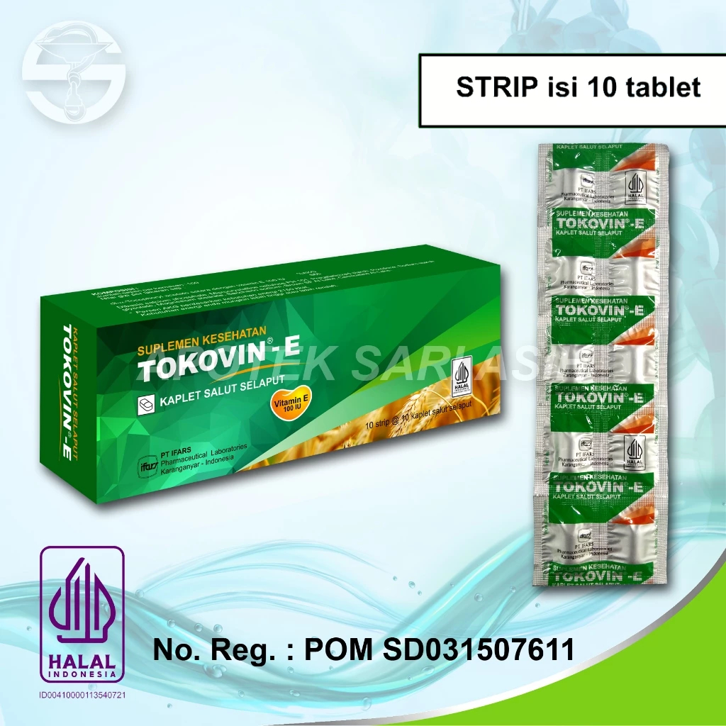 Jual TOKOVIN-E kaplet Ifars STRIP isi 10 Vitamin E antioksidan dan ...