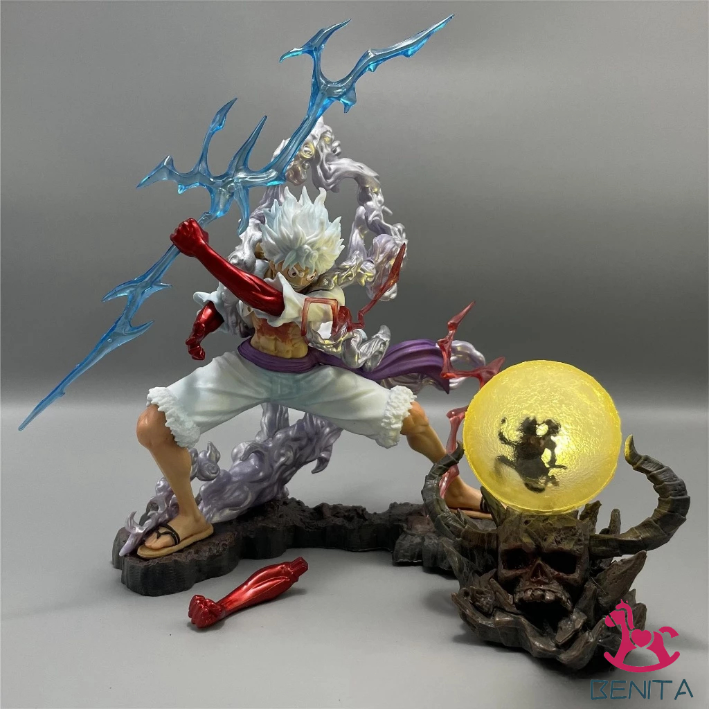 Jual [LED]28Cm Gambar Action Figure One Piece Nika Luffy LED Dewa ...