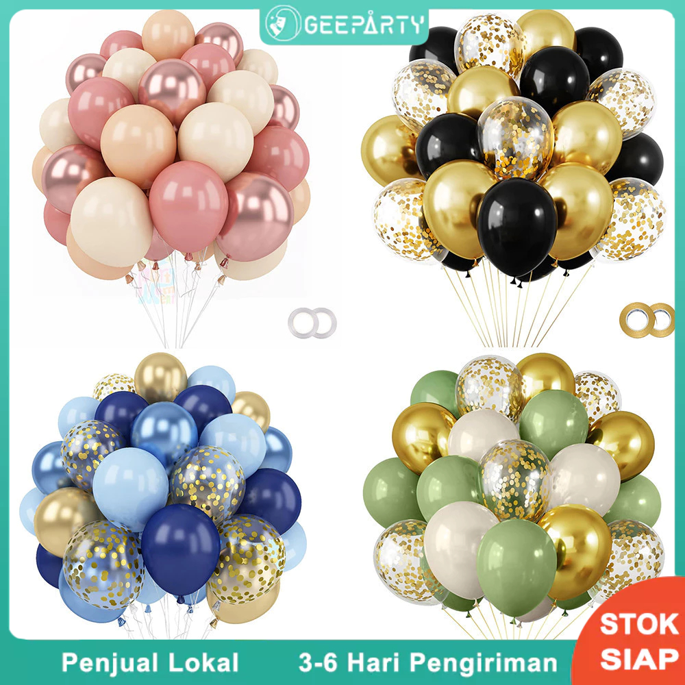 32 Pcs Hijau Sage Merah Muda Biru Berdebu Emas Set Balon Untuk Dekorasi Pesta Ulang Tahun Ulang Tahun Pernikahan