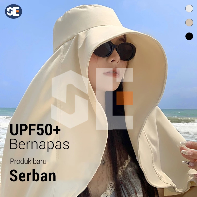 Jual SHULANGER Topi Wanita Anti UV Masker Outdoor Topi Musim Panas Topi ...
