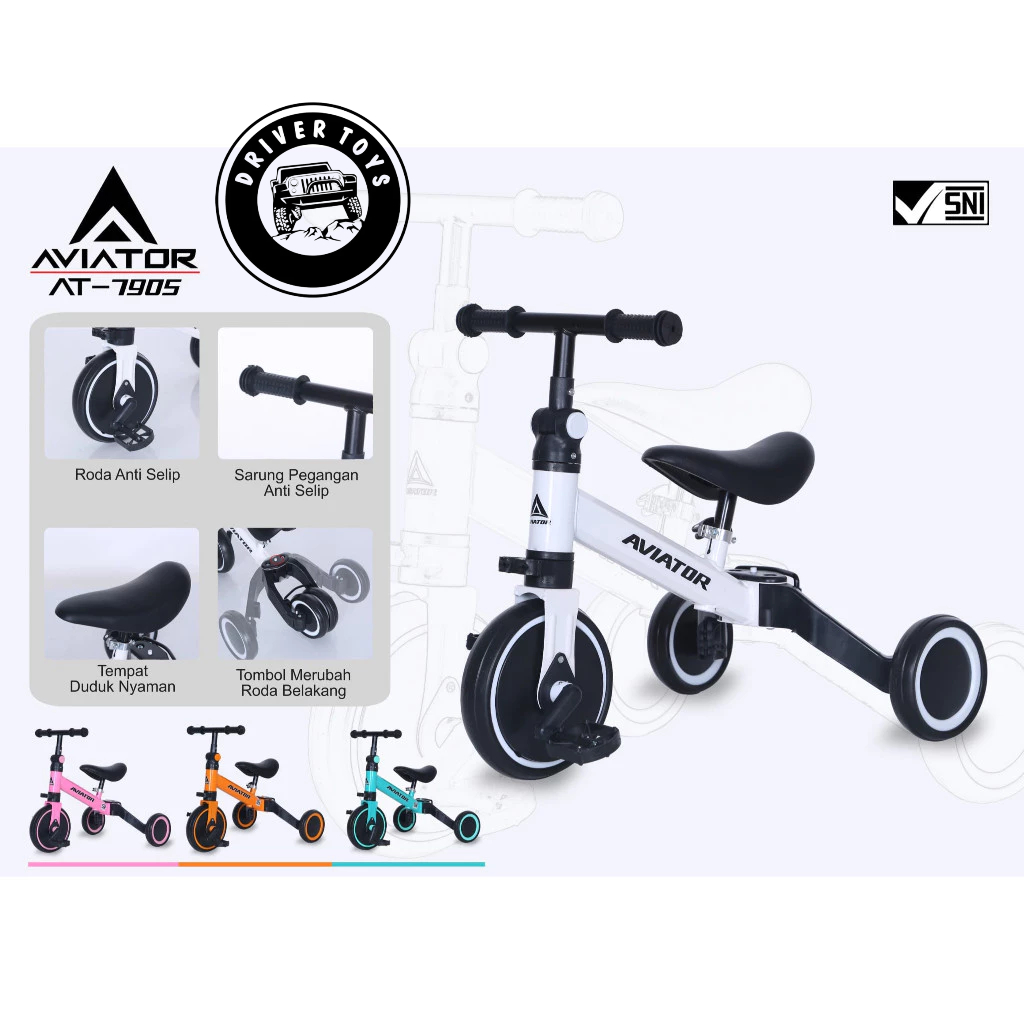 Jual SEPEDA ANAK BALANCE BIKE AVIATOR 3 IN 1 AT-7905 | Shopee Indonesia