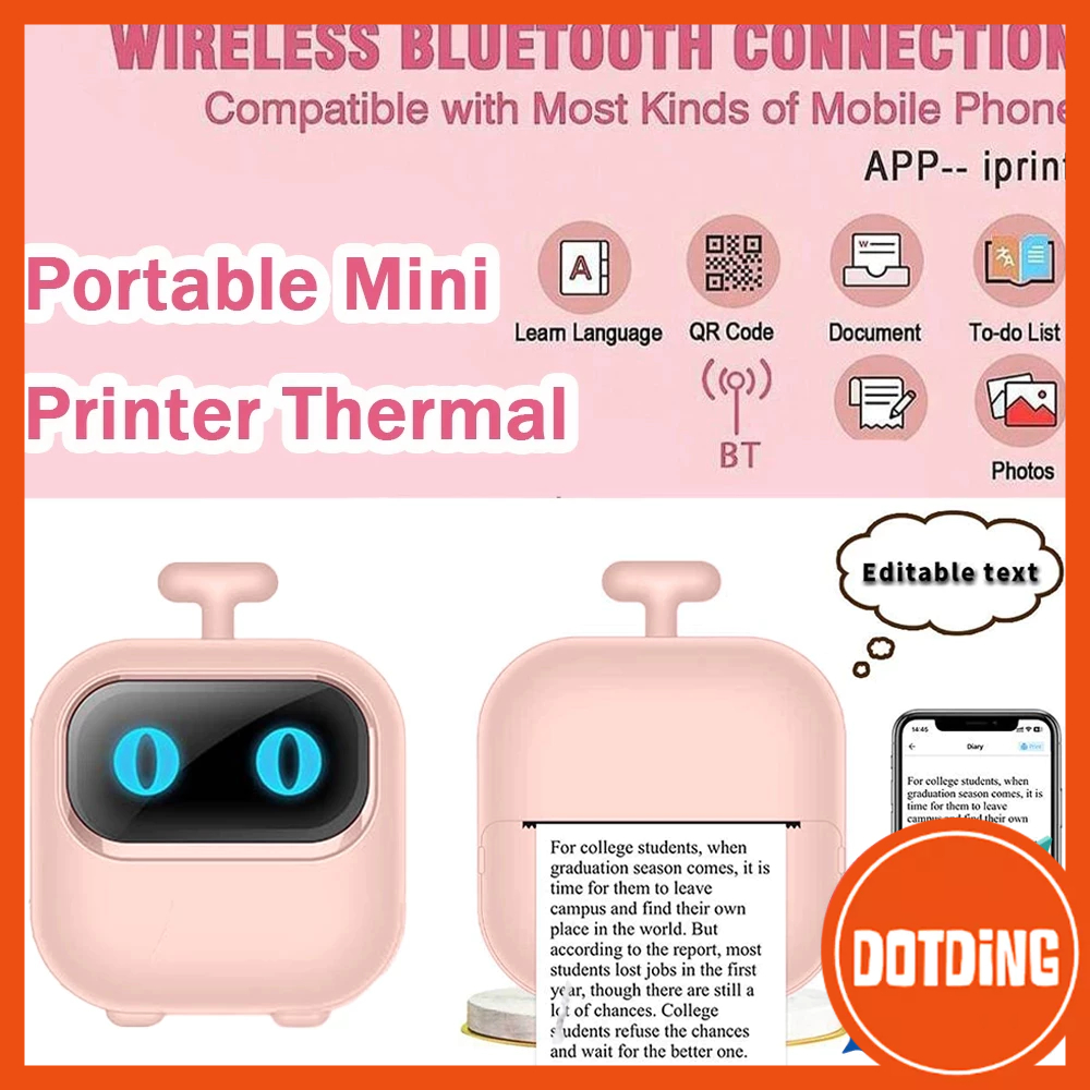 Jual [COD] Printer Mini Portabel Printer Termal Bluetooth untuk Ponsel ...