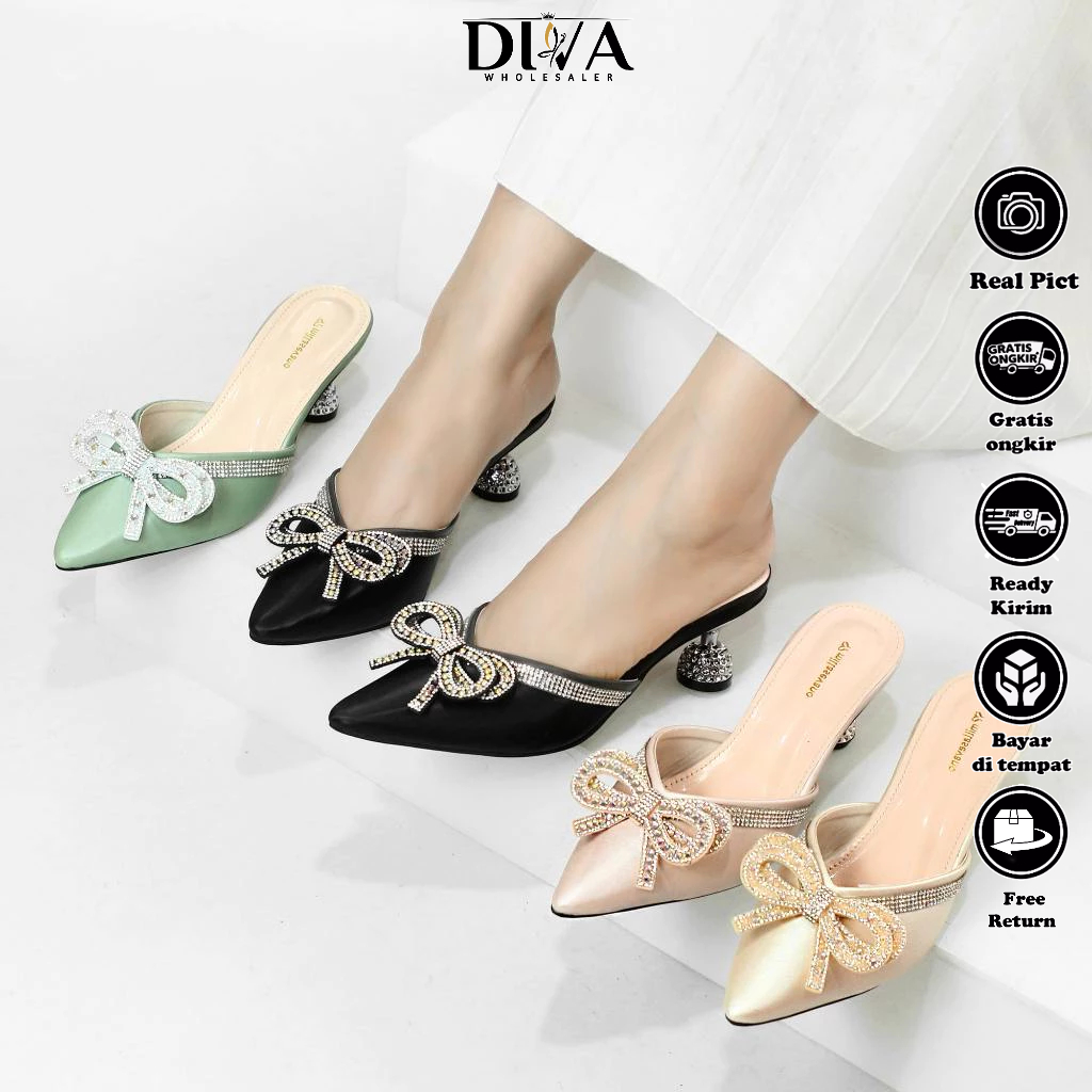 Jual High Heels Wanita Ribbon Series Diamond NB-13 | Shopee Indonesia