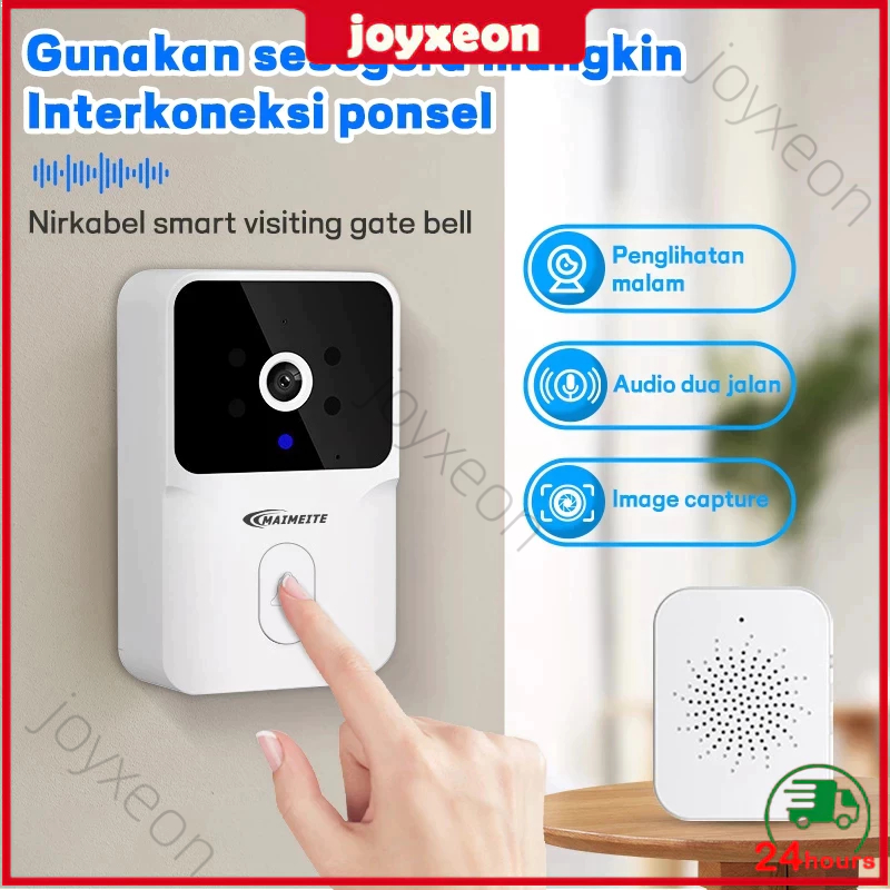 {COD}Bel Rumah Wireless Waterproof Kamera WIFI Video Doorbell Smart Door  Bell Kamera