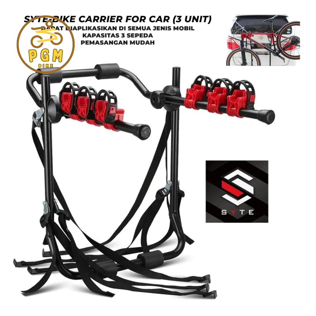 Jual SYTE Bicycle Bike Carrier 3 Sepeda Rak Bracket Gantungan Car Bike ...