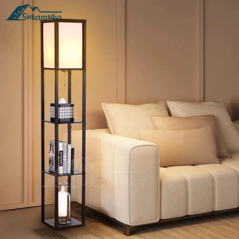 Jual Floor Lamp Shelf Rack Lampu Sudut Ruang Tamu Aesthetic Lampu ...