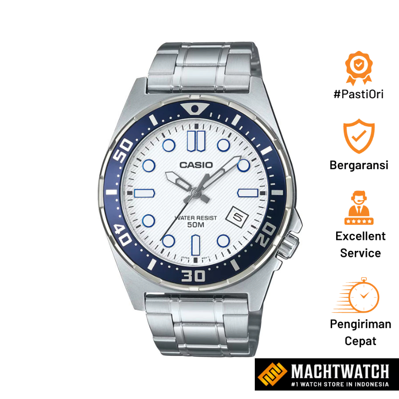 Casio Orologio Uomo Argento MTD-135D-7AVDF – Analogico, Bracciale Metallo, Resistente 50m, Data, Stile Sportivo E Elegante