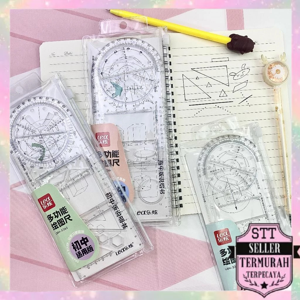 Jual STT Penggaris Busur Derajat Rotary Multifungsi Penggaris Geometri ...