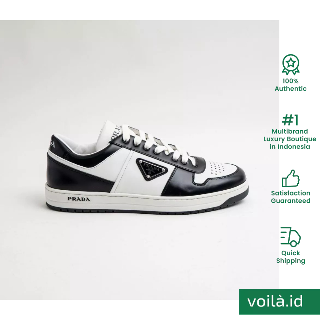 Jual Enamel Triangle Logo Downtown Leather Sneakers White/Black ...