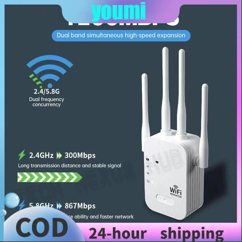 Jual 300Mbps dual-band 2.4G, penguat sinyal WiFi penguat router ...