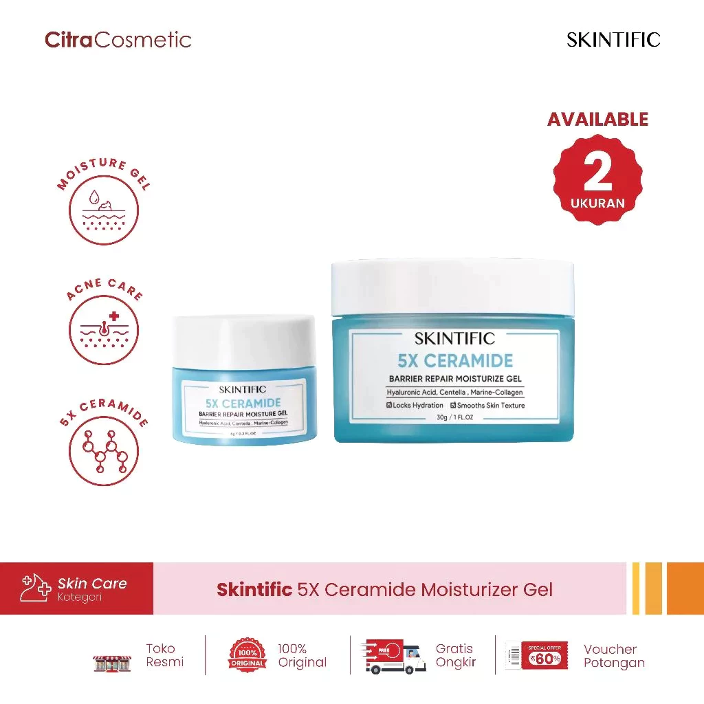 Skintific 5X Ceramide Barrier Moisture Gel 6 Gr I 30 Gr | 50 Gr