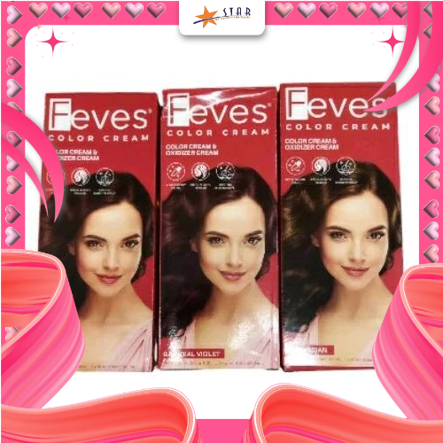 Jual *STAR* Feves color cream 100ML (BESAR) KARDUS MERAH /Cat rambut ...