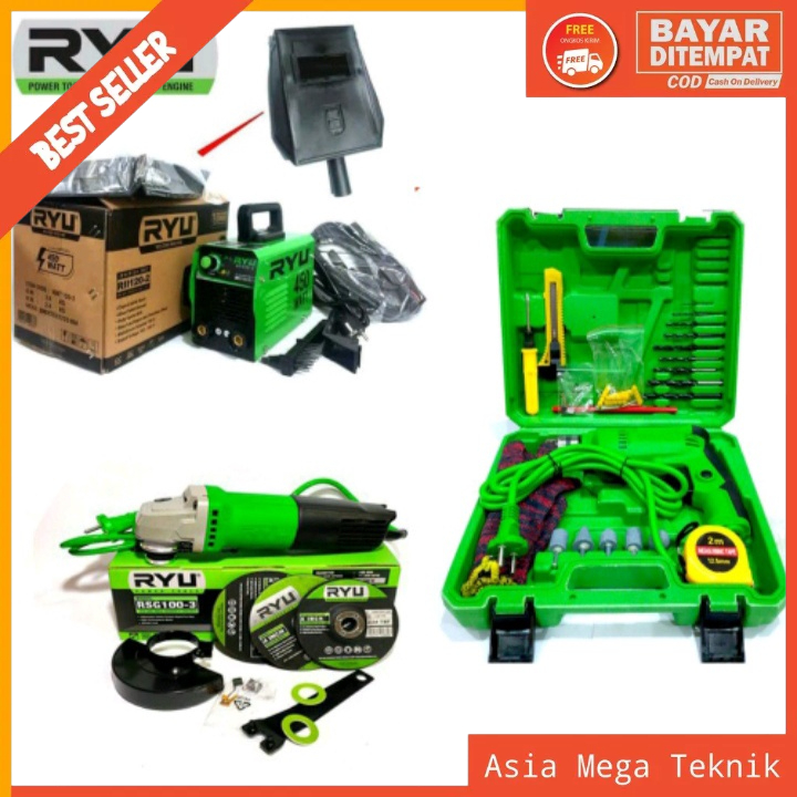 Jual PAKET RYU MESIN LAS 450 WATT MESIN BOR / DRILL 10MM DAN RYU ...