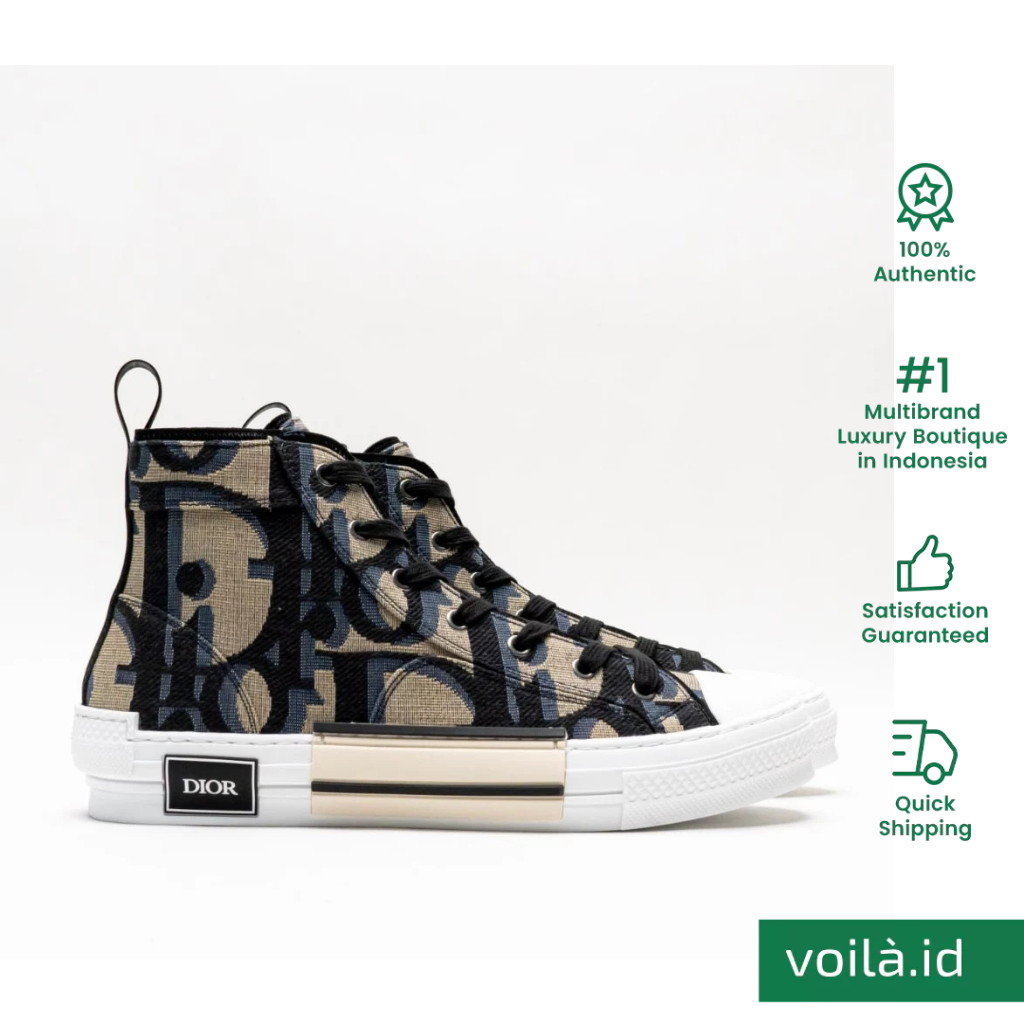 ディオール オブリーク キャンバス×レザー ハイカットスニーカー