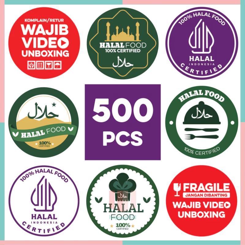 Jual 500 Pcs Stiker HALAL WAJIB UNBOXING Sticker Label Bulat ST001 ...