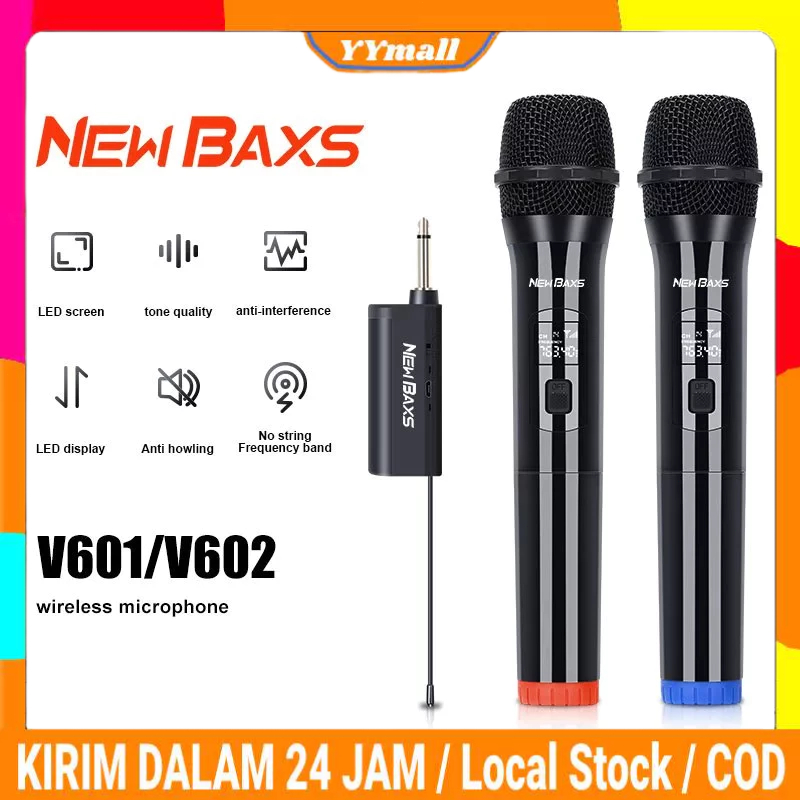 Jual 【COD】Mic Karaoke Microphone Profesional Wireless Double Mic ...